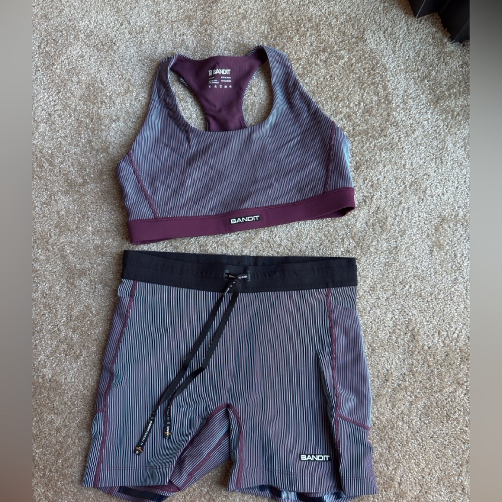 Bandit Women's Athletic Shorts - Black and Purple